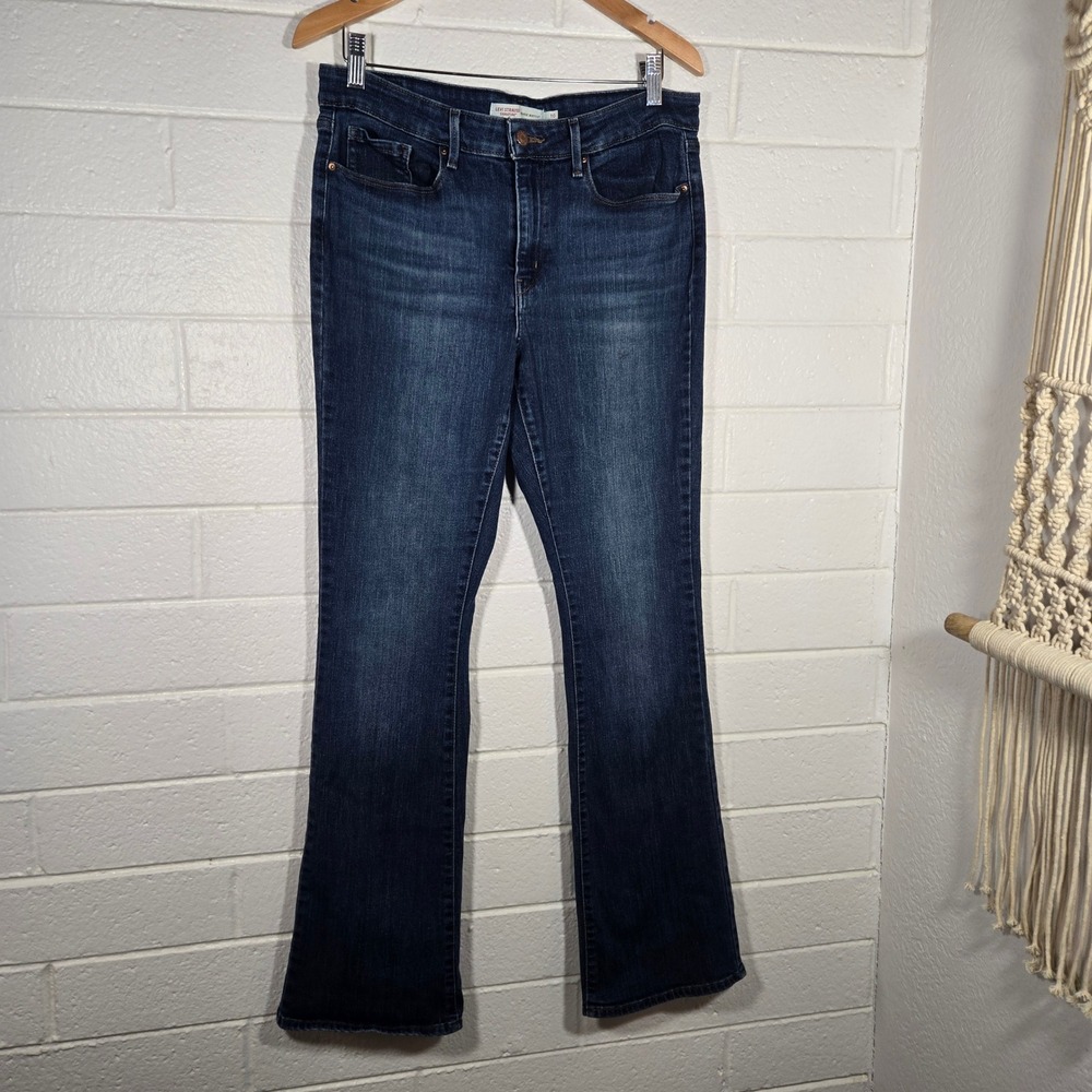 Levi‎ Strauss Signature Womens 10L Mid Rise Bootcut Jeans Dark Wash W30 L32
